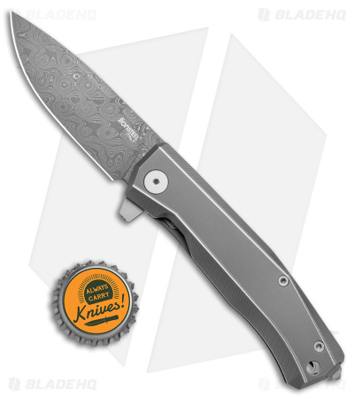 LionSteel Myto Frame Lock Knife Gray Titanium (3.3" Damascus) MT01DGY