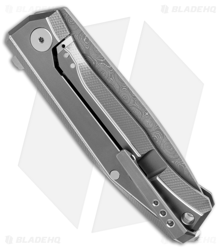 LionSteel Myto Frame Lock Knife Gray Titanium (3.3" Damascus) MT01DGY