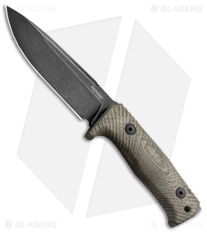 LionSteel T5 Fixed Blade Knife Green Micarta (5