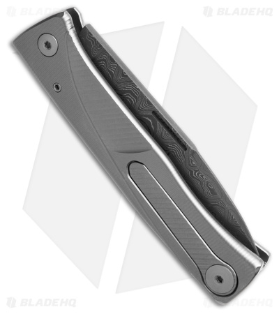 LionSteel Thrill Knife Integral Gray Ti/Damascus - Blade HQ