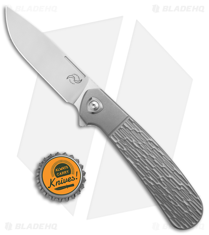 Liong Mah Design L-1 Frame Lock Knife Textured Titanium (3.1" Satin)