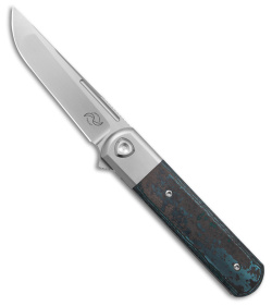 Liong Mah Design T-1 Frame Lock Knife Artic Storm Fat CF/Ti (3.5" Satin)