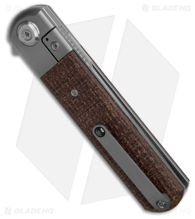 Liong Mah Design T-1 Frame Lock Knife Burlap Micarta/Titanium (3.5" Satin)