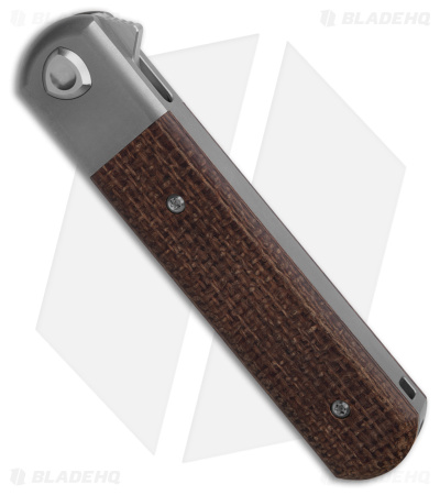 Liong Mah Design T-1 Frame Lock Knife Burlap Micarta/Titanium (3.5" Satin)