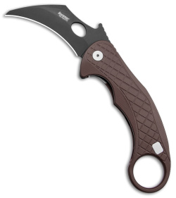 LionSteel Emerson L.E.One Karambit Folding Knife Brown Al (3.25" Black MagnaCut)