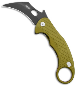 LionSteel Emerson L.E.One Karambit Folding Knife Green Al (3.25" Black MagnaCut)