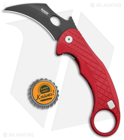 LionSteel Emerson L.E.One Karambit Folding Knife Red Al (3.25" Black MagnaCut)