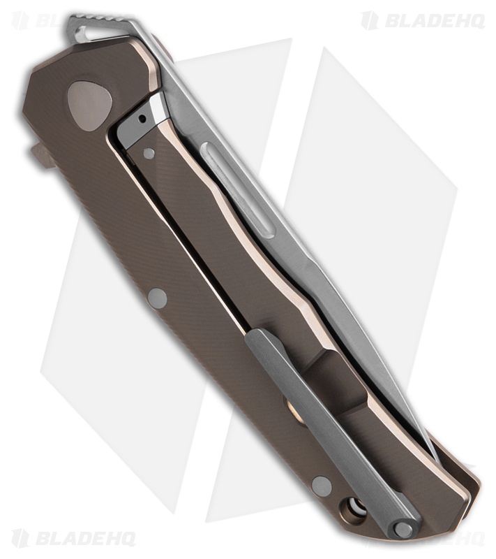 LionSteel Q4ttro Frame Lock Knife Bronze Ti + Dark Matter FC (3.1" Satin)