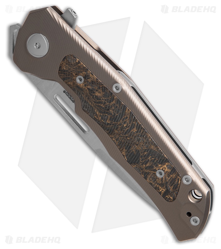 LionSteel Q4ttro Frame Lock Knife Bronze Ti + Dark Matter FC (3.1" Satin)