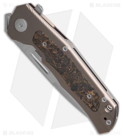 LionSteel Q4ttro Frame Lock Knife Bronze Ti + Dark Matter FC (3.1" Satin)
