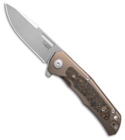 LionSteel Q4ttro Frame Lock Knife Bronze Ti + Dark Matter FC (3.1" Satin)