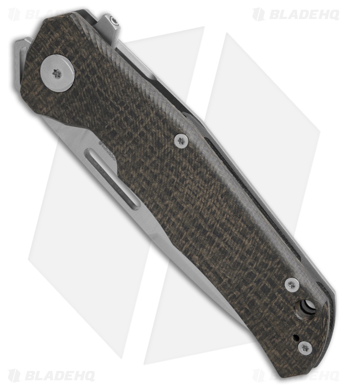LionSteel Q4ttro Frame Lock Knife Titanium + Green Burlap Micarta (3.1" Satin)