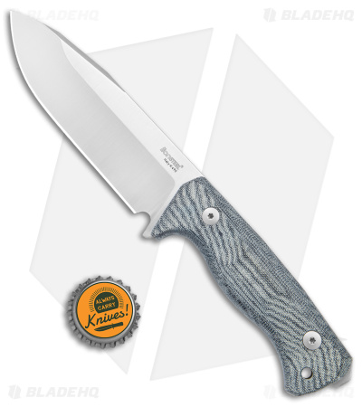 LionSteel T6 Hunting Fixed Blade Knife Black Micarta (6" Satin)