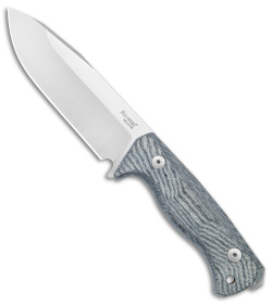 LionSteel T6 Hunting Fixed Blade Knife Black Micarta (6" Satin)