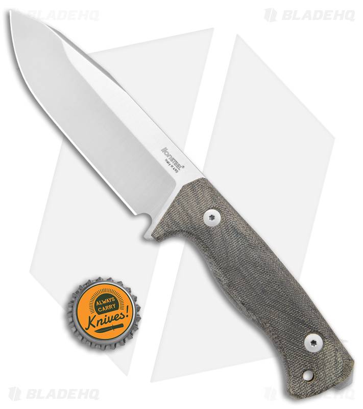 LionSteel T6 Hunting Knife | Green Micarta/Satin - Blade HQ