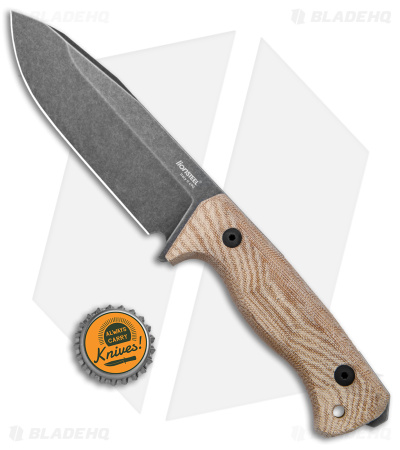 LionSteel T6 Hunting Fixed Blade Knife Natural Micarta (6" Black SW)