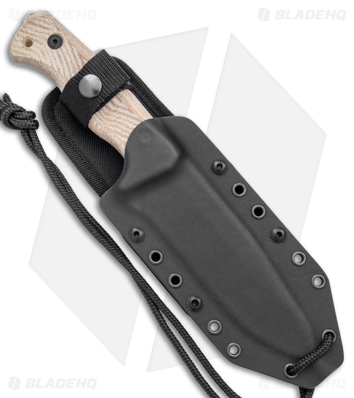 LionSteel T6 Hunting Fixed Blade Knife Natural Micarta (6" Black SW)