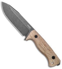 LionSteel T6 Hunting Fixed Blade Knife Natural Micarta (6" Black SW)