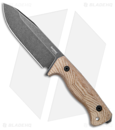 LionSteel T6 Hunting Fixed Blade Knife Natural Micarta (6" Black SW)