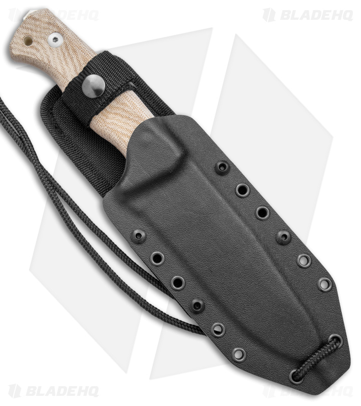 LionSteel T6 Hunting Fixed Blade Knife Natural Micarta (6" Satin)