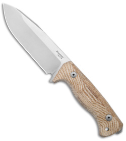 LionSteel T6 Hunting Fixed Blade Knife Natural Micarta (6" Satin)