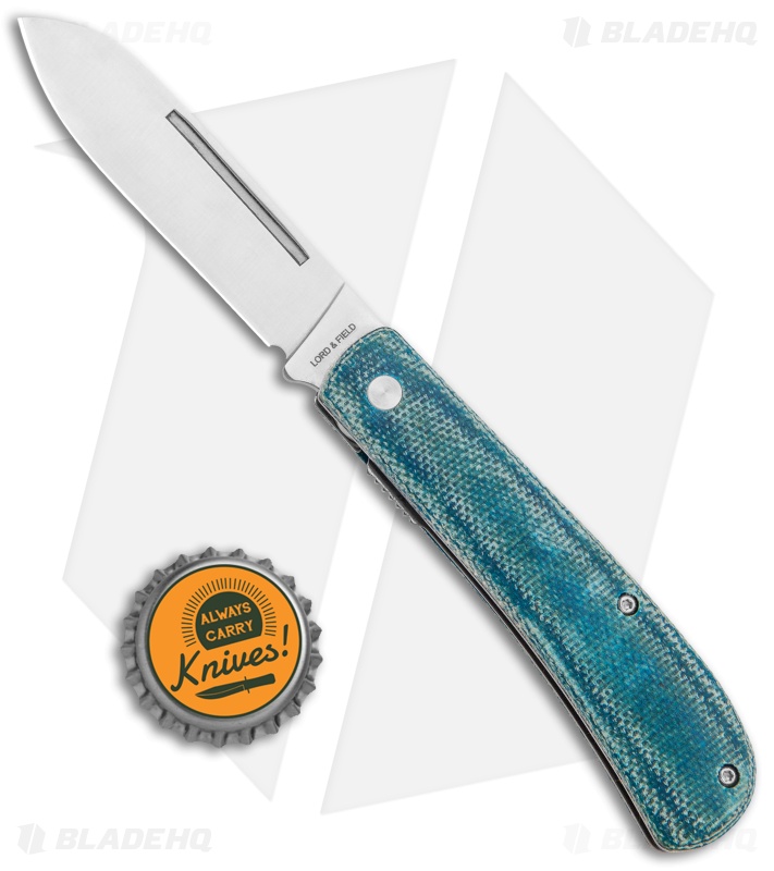Lord & Field Outfitters Dungaree Liner Lock Knife Blue Micarta (3.1" Satin)