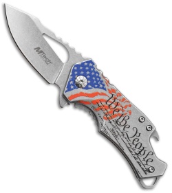 MTech MT-A882 Spring Assisted Knife We The People Steel Design (2.4" Stonewash)