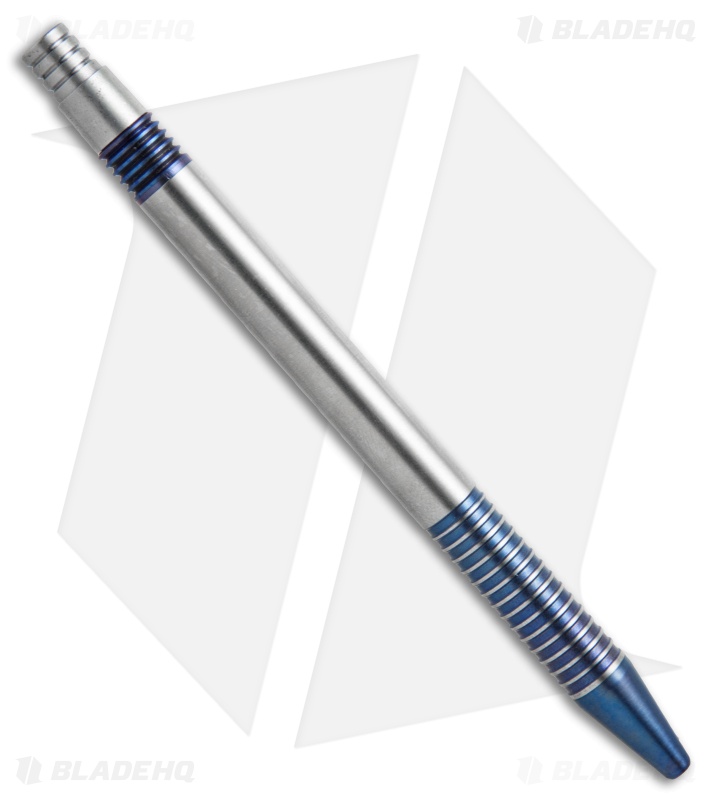Matthew Martin Tactical 375 Series Blue Ano Titanium Click Pen