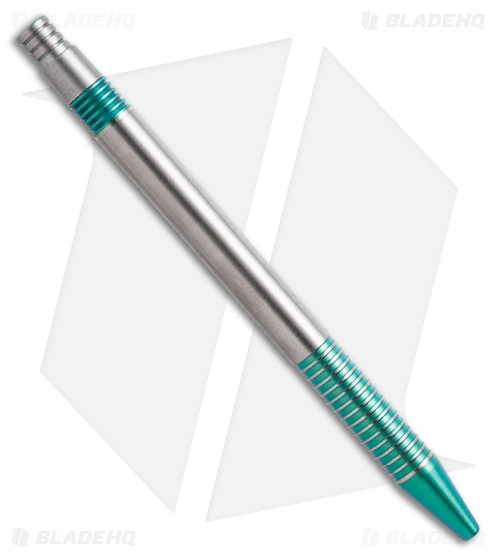 Matthew Martin Tactical 375 Series Unique #4 Teal Ano Titanium Click Pen