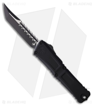 Microtech Auto Combat Troodon Hellhound Black Aluminum (4.00" Black)
