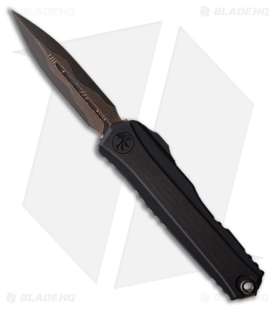 Microtech Cypher II D/E OTF Knife Black Alloy/Bronze Accent (3.5" Coppermai)