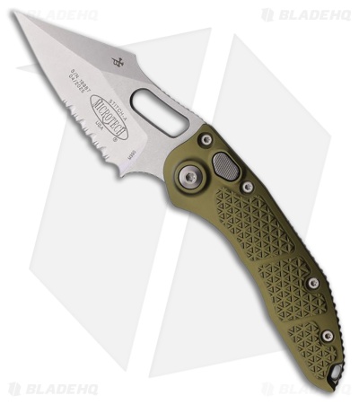 Microtech Stitch Automatic Knife OD Green Aluminum (3.75" Stonewash)