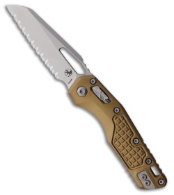 Microtech MSI Ram-Lok Knife Tan Frag Aluminum (3.9" Stonewash Full Serr)