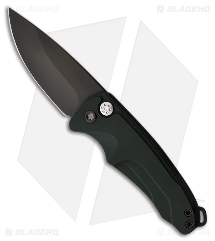 Medford Smooth Criminal Automatic Button Lock Knife Aluminum OD Green (3" Black)