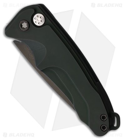 Medford Smooth Criminal Automatic Button Lock Knife Aluminum OD Green (3" Black)