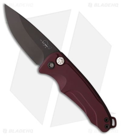 Medford Smooth Criminal Automatic Button Lock Knife Aluminum Red (3" Black)