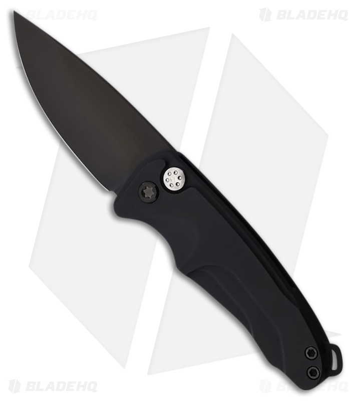 Medford Smooth Criminal Automatic Button Lock Knife Aluminum Black (3" Black)