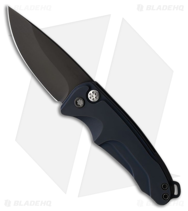 Medford Smooth Criminal Automatic Button Lock Knife Aluminum Blue (3" Black)