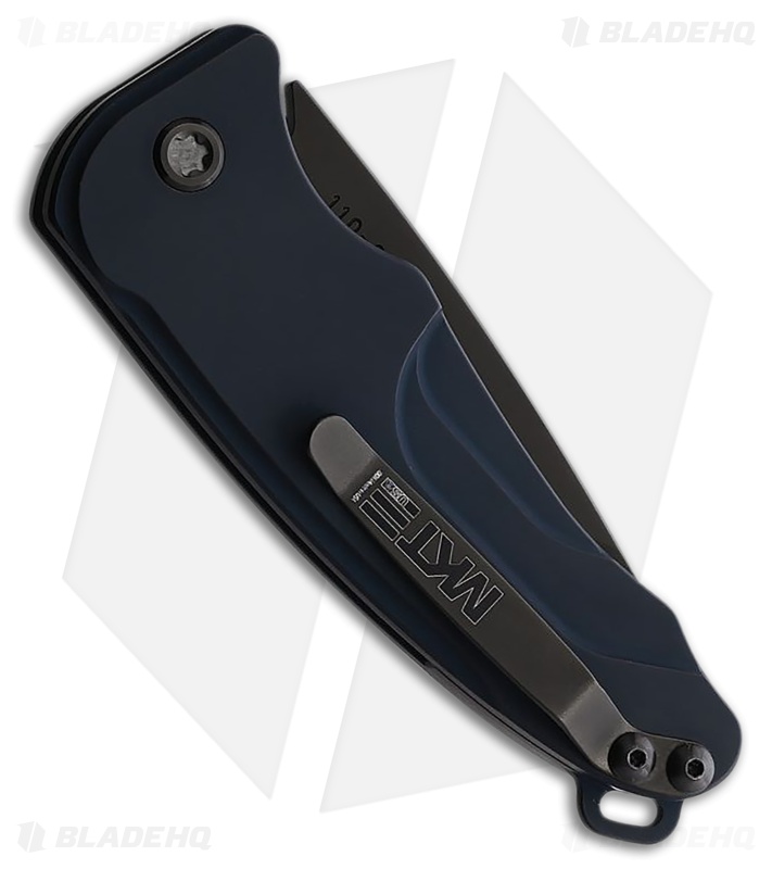 Medford Smooth Criminal Automatic Button Lock Knife Aluminum Blue (3" Black)