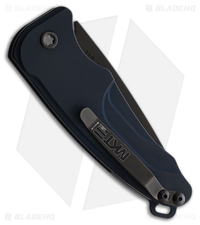 Medford Smooth Criminal Automatic Button Lock Knife Aluminum Blue (3" Black)