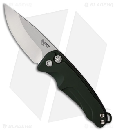 Medford Smooth Criminal Automatic Button Lock Knife Aluminum Green (3" Tumbled)