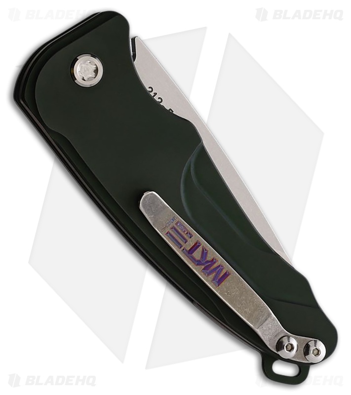 Medford Smooth Criminal Automatic Button Lock Knife Aluminum Green (3" Tumbled)