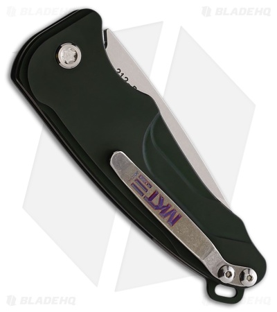 Medford Smooth Criminal Automatic Button Lock Knife Aluminum Green (3" Tumbled)
