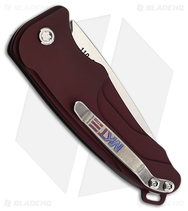 Medford Smooth Criminal Automatic Button Lock Knife Al Burgundy (3" Tumbled)