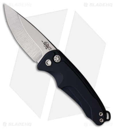 Medford Smooth Criminal Automatic Button Lock Knife Aluminum Blue (3" Tumbled)