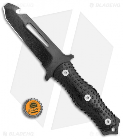 Mac Coltellerie Alli Rescue BE Fixed Blade Knife Black Poly (4.9" Serrated)