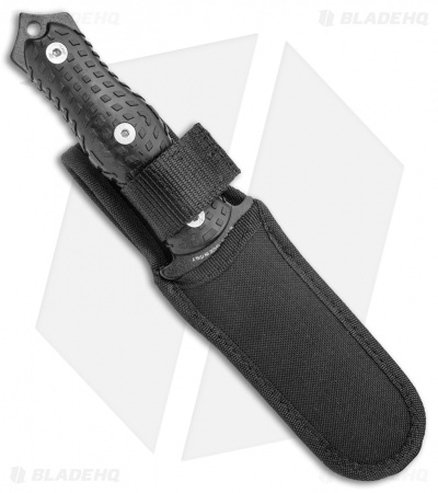 Mac Coltellerie Alli Rescue BE Fixed Blade Knife Black Poly (4.9" Serrated)