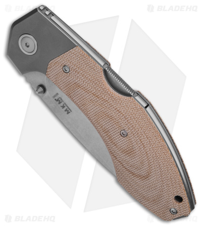MKM Hero Knife Back Lock Knife Natural Micarta (3.75" Stonewash)