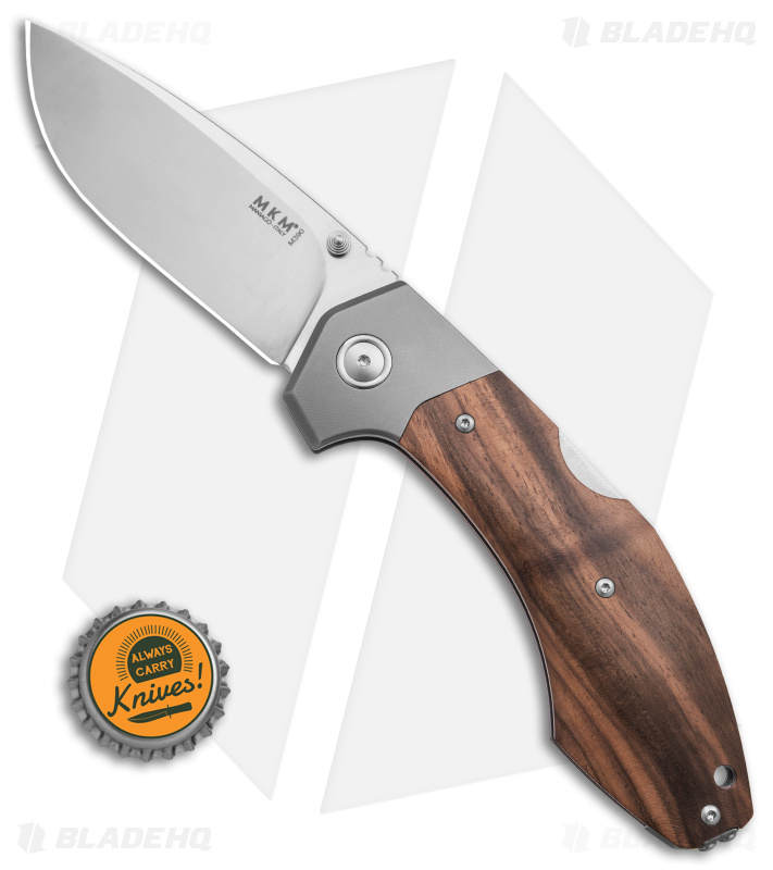 MKM Hero Back Lock Knife Walnut Wood (Satin) - Blade HQ