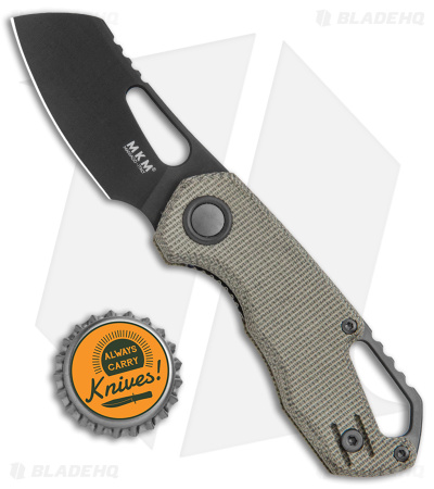 MKM Exclusive Isonzo Cleaver Knife Green Micarta (2.25" Black)